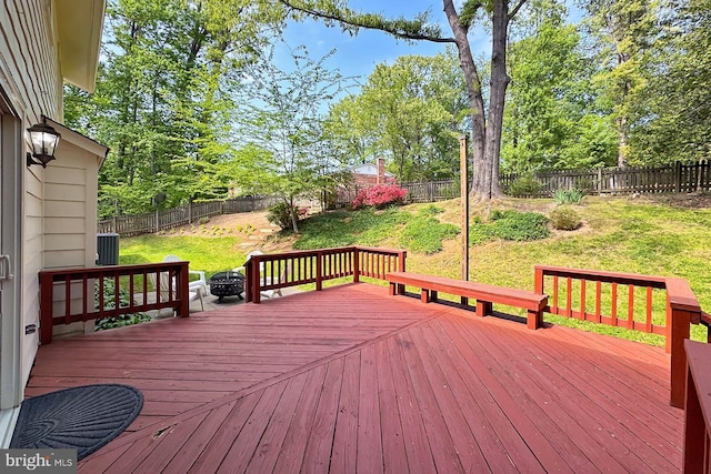 4785 Catterick Ct, Fairfax, VA 22032 - deck featuring cooling unit and view of scattered trees