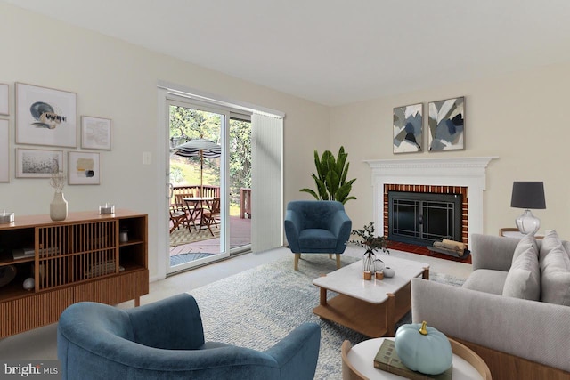 4785 Catterick Ct, Fairfax, VA 22032 - carpeted living room with a fireplace