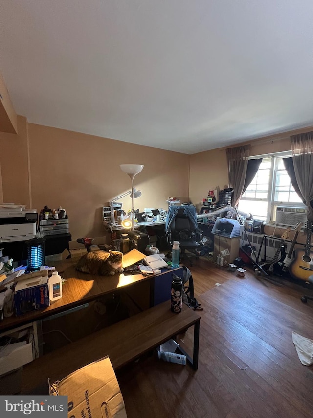 732 Melon Pl Unit D, Philadelphia, PA 19123 - living room with wood finished floors and cooling unit