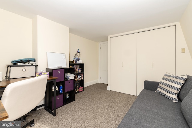 view of carpeted office