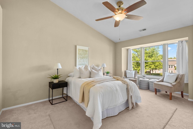 7617 Stony Creek Ln, Ellicott City, MD 21043 - carpeted bedroom featuring baseboards, ceiling fan, and high vaulted ceiling