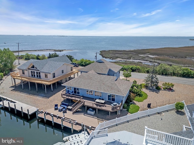 view of subject property featuring a nearby body of water