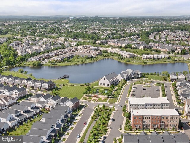 23650 Havelock Walk Ter Unit 303, Ashburn, VA 20148 - aerial perspective of suburban area with a nearby body of water