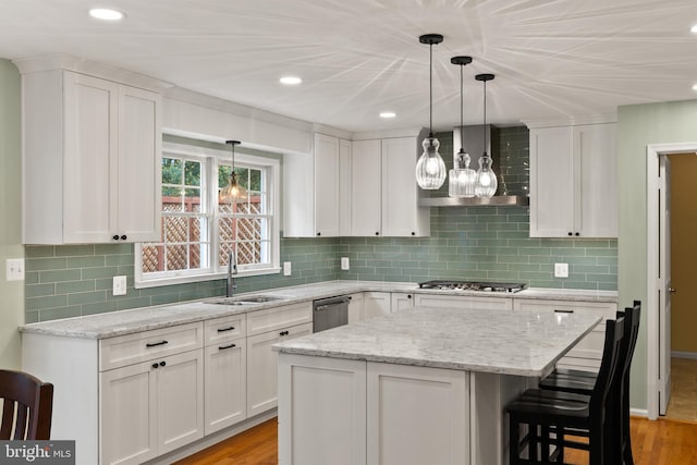 7071 Garden Walk, Columbia, MD 21044 - kitchen with a sink, stainless steel appliances, white cabinets, and recessed lighting
