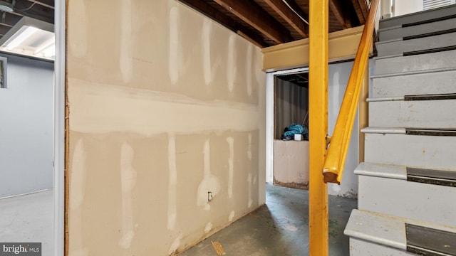 view of unfinished below grade area