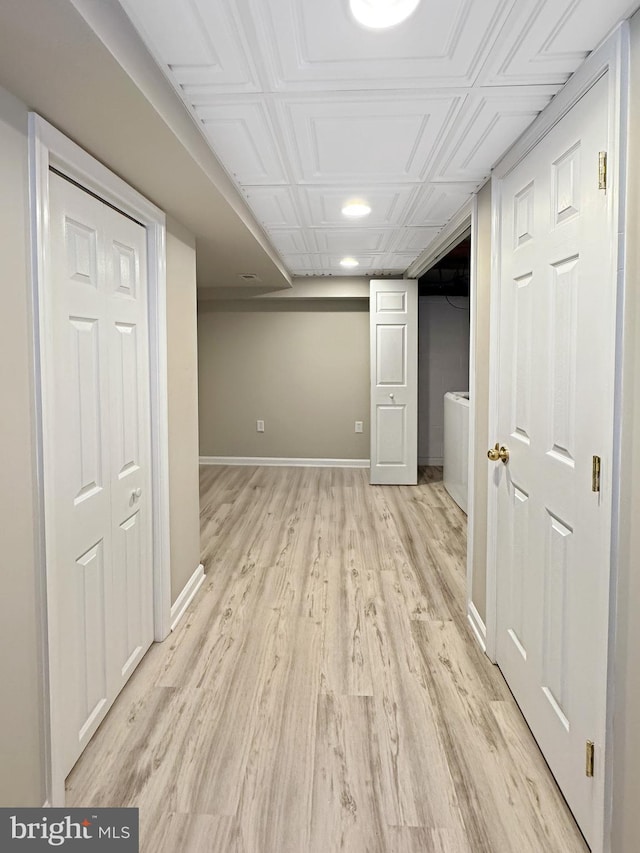 7 E Hart St, Winchester, VA 22601 - finished below grade area featuring baseboards, light wood-type flooring, recessed lighting, and an ornate ceiling