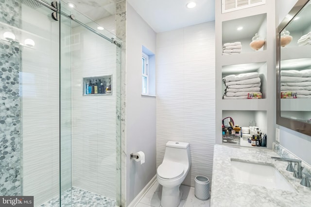 1153 N Hancock St, Philadelphia, PA 19123 - full bathroom with a stall shower, vanity, and toilet