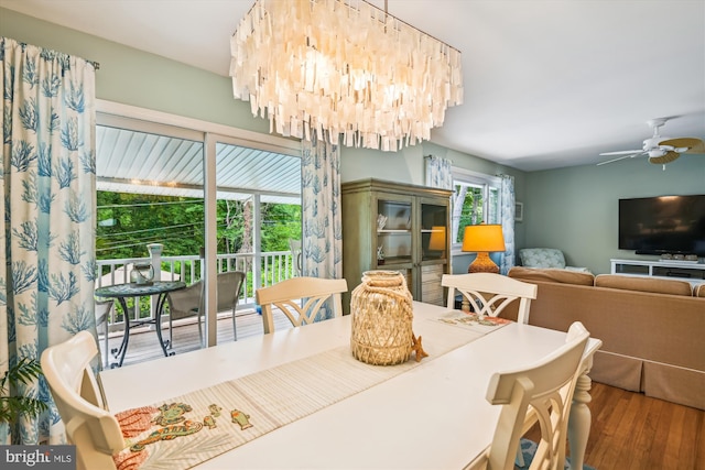 7912 Glengary Ct, Glen Burnie, MD 21061 - dining area with wood finished floors and a ceiling fan