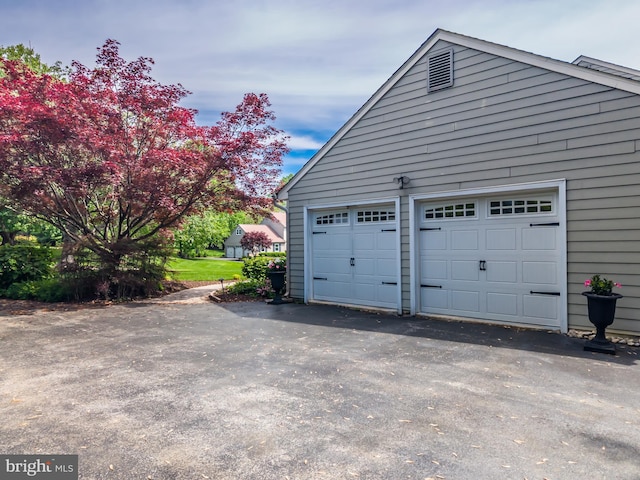 view of garage