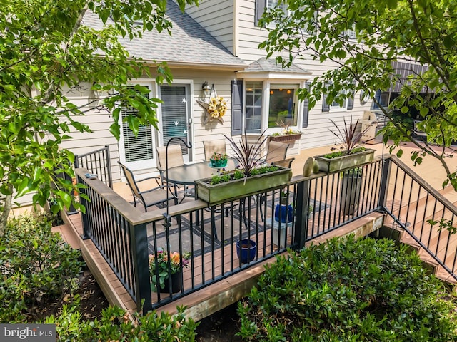 wooden deck with stairs