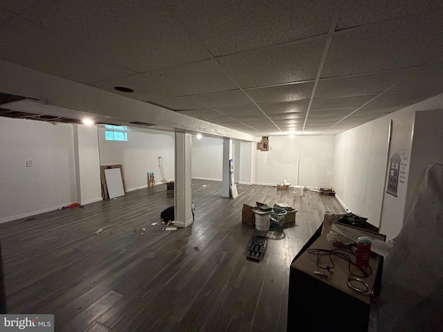 168 Garden Ave, Browns Mills, NJ 08015 - finished below grade area featuring a paneled ceiling, wood finished floors, and baseboards