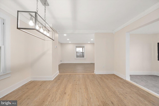 8422 Newark Rd, Newark, MD 21841 - unfurnished room featuring ornamental molding, wood finished floors, baseboards, and recessed lighting