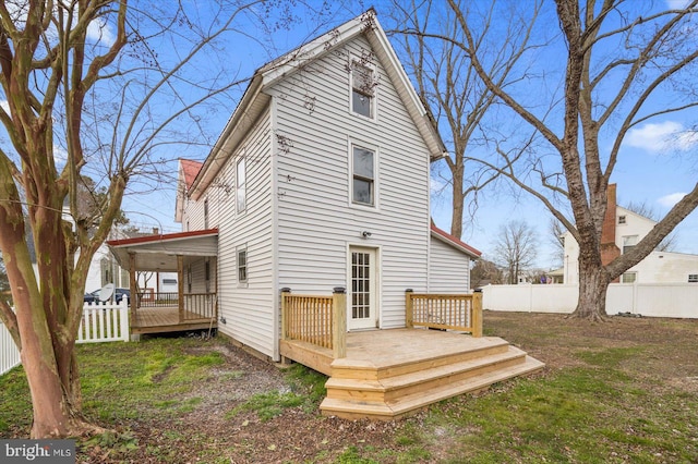 8422 Newark Rd, Newark, MD 21841 - back of property with a wooden deck