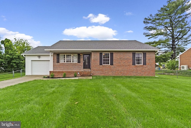 view of front of house with an attached garage, concrete driveway, brick siding, and a shingled roof