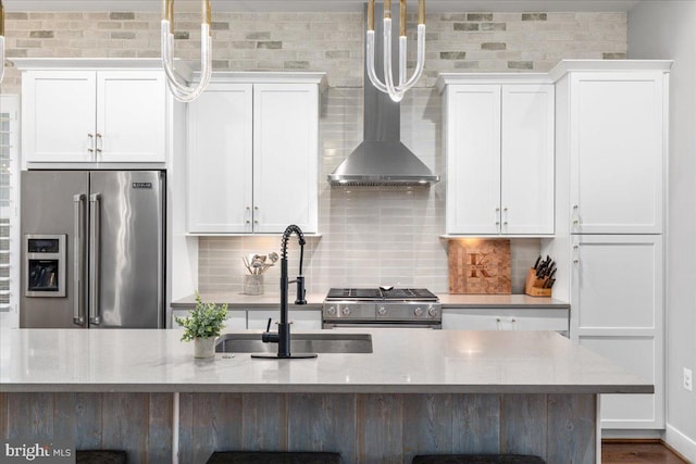 101 Dyer Ct, Herndon, VA 20170 - kitchen featuring high quality appliances, white cabinetry, and decorative backsplash