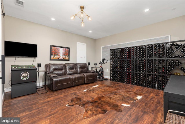 101 Dyer Ct, Herndon, VA 20170 - living room with wood finished floors, baseboards, and recessed lighting