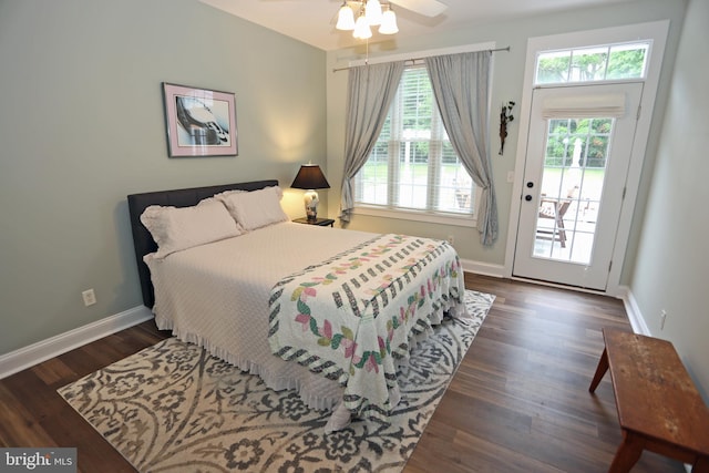 168 Williams Way, Lewes, DE 19958 - bedroom with multiple windows, access to outside, wood finished floors, and baseboards