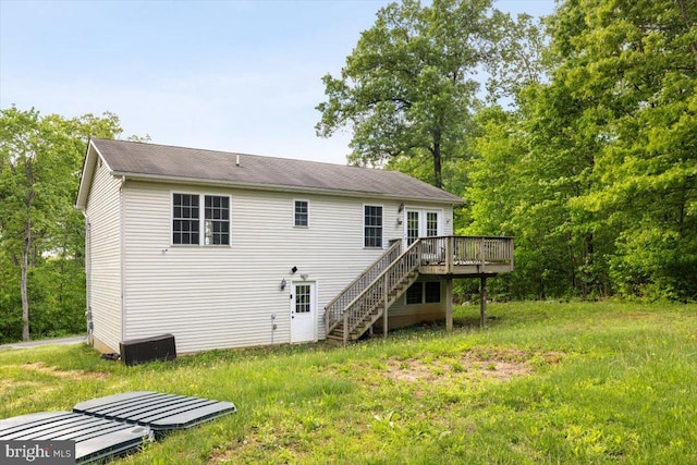 144 Falcon Trl, Winchester, VA 22602 - rear view of property featuring a deck and stairs