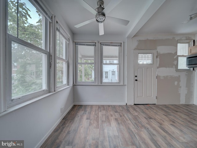 820 Tuckerman St NW, Washington, DC 20011 - foyer entrance featuring wood finished floors and ceiling fan