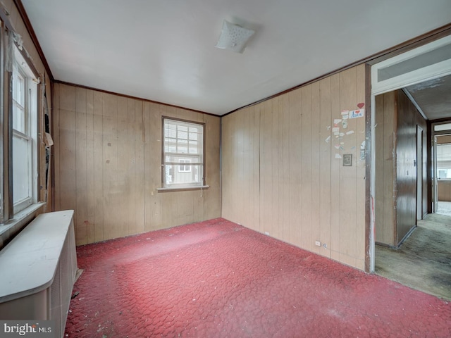 820 Tuckerman St NW, Washington, DC 20011 - carpeted empty room featuring wood walls and plenty of natural light