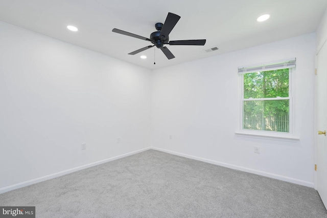 2012 All Hallows Ct, Waldorf, MD 20602 - spare room with recessed lighting, carpet flooring, baseboards, and ceiling fan