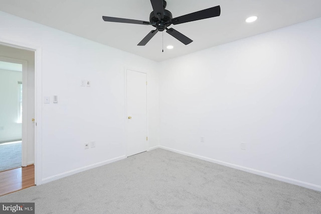 2012 All Hallows Ct, Waldorf, MD 20602 - empty room featuring carpet flooring, recessed lighting, baseboards, and a ceiling fan