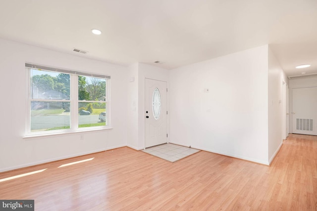 2012 All Hallows Ct, Waldorf, MD 20602 - entryway with light wood-style flooring, baseboards, and recessed lighting