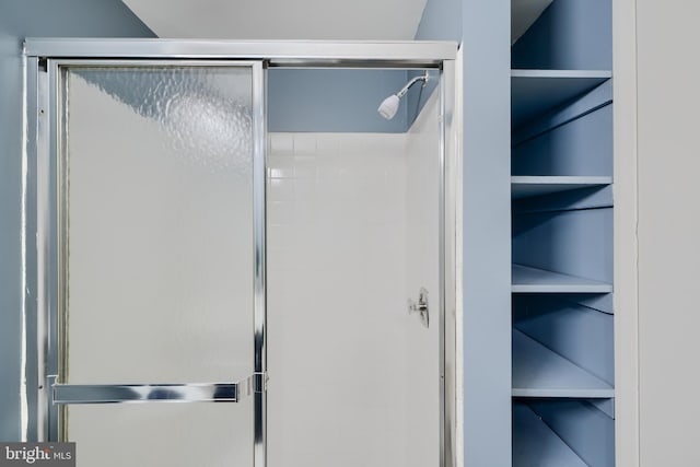 full bathroom featuring a shower stall