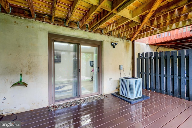 view of patio with central AC