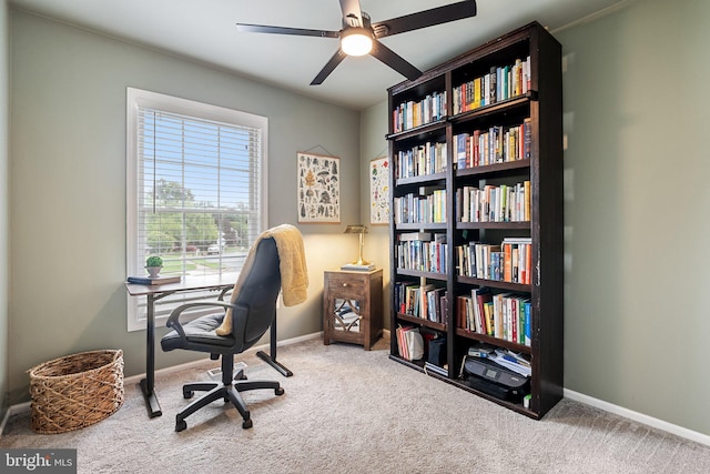 12821 Flagship Ave, Herndon, VA 20170 - carpeted office featuring ceiling fan and baseboards