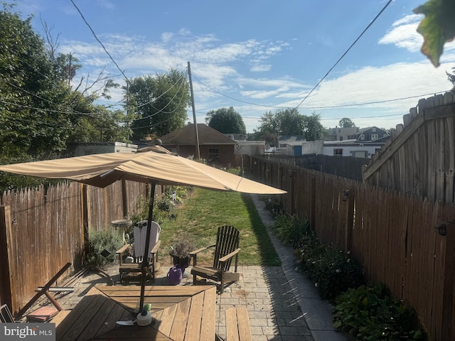 view of patio with a fenced backyard