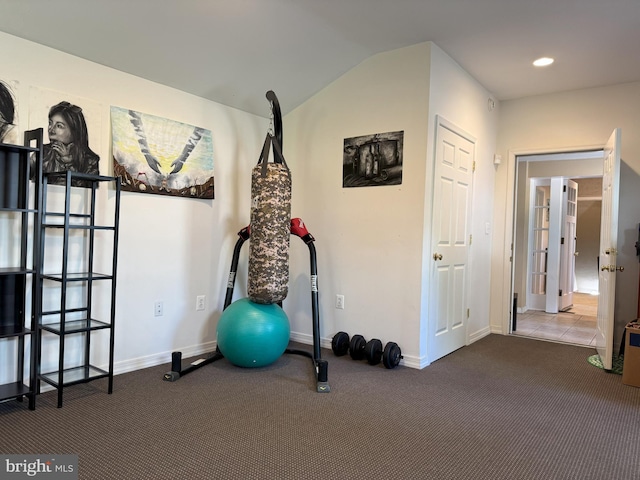 615 Bryn Mawr Ave, Penn Valley, PA 19072 - exercise area featuring carpet flooring, baseboards, and recessed lighting