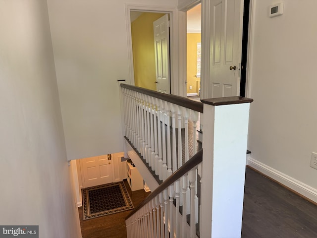 615 Bryn Mawr Ave, Penn Valley, PA 19072 - stairway featuring wood finished floors and baseboards
