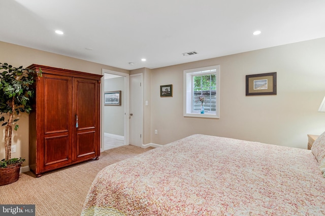 8412 Riverside Rd, Alexandria, VA 22308 - bedroom with light carpet, recessed lighting, and baseboards
