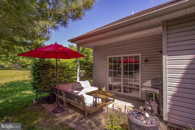 511 Abrams Ct, Bear, DE 19701 - wooden deck with a yard, outdoor lounge area, and a patio area
