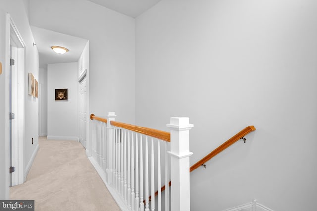 110 Commodore Ct, Philadelphia, PA 19146 - corridor with an upstairs landing, light colored carpet, and baseboards