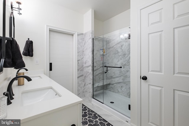 110 Commodore Ct, Philadelphia, PA 19146 - bathroom with a marble finish shower and double vanity
