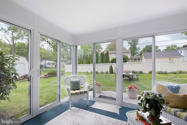 view of sunroom