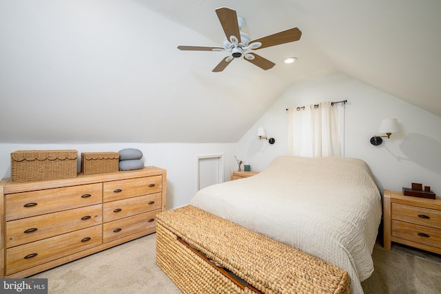 282 Eaton Ave, Hamilton, NJ 08619 - bedroom featuring light carpet, lofted ceiling, and a ceiling fan