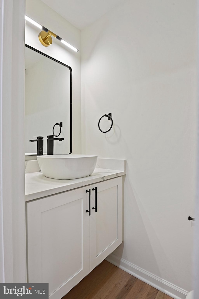 2144 Silentree Dr, Vienna, VA 22182 - bathroom with vanity and wood finished floors
