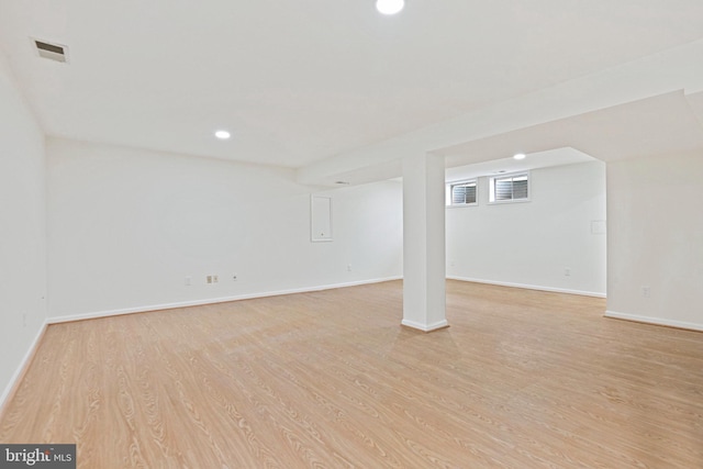 2144 Silentree Dr, Vienna, VA 22182 - below grade area with light wood-style floors and recessed lighting