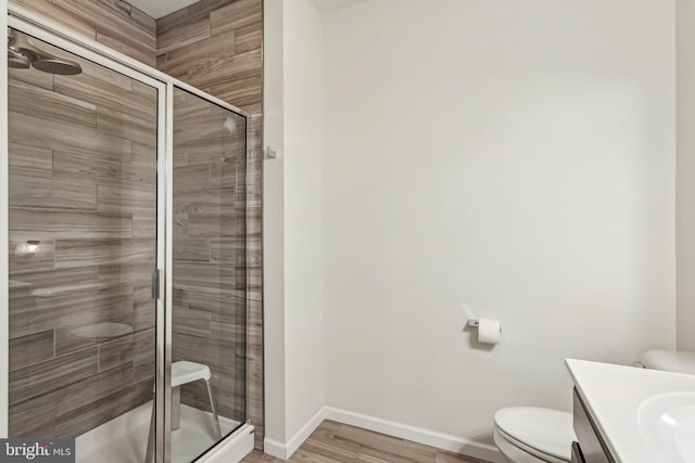 365 Pennycress Rd, Allentown, PA 18104 - bathroom featuring vanity, a shower stall, toilet, and baseboards