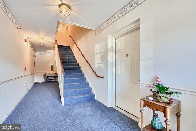 1210 Mist Wood Ct Unit 302, Belcamp, MD 21017 - staircase featuring baseboards and carpet flooring