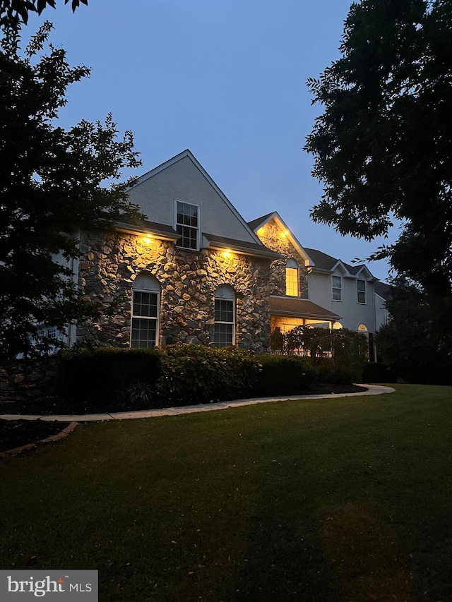 114 Saint Augustine Ct, Middletown, DE 19709 - view of front of property featuring stone siding and a front lawn