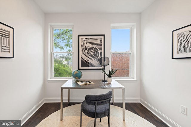 823 11th St NE, Washington, DC 20002 - office area with baseboards and dark wood-type flooring