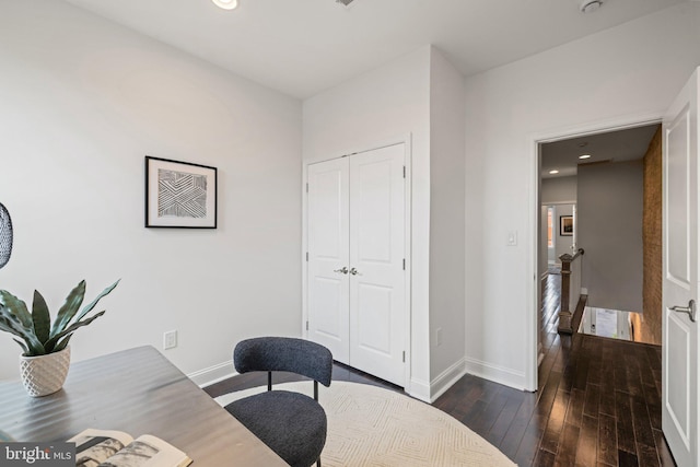 823 11th St NE, Washington, DC 20002 - office featuring dark wood-style flooring, baseboards, and recessed lighting