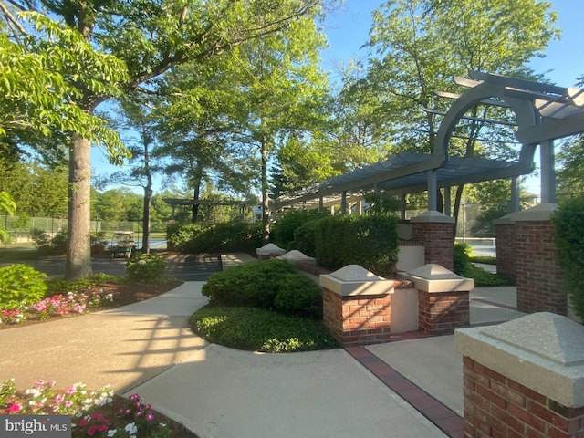 view of community with a pergola