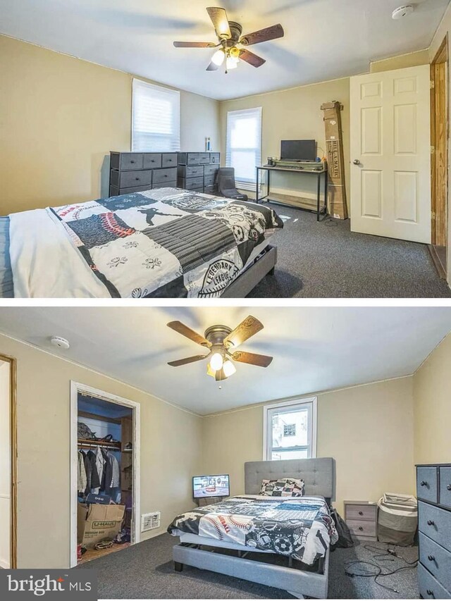 840 S 2nd St, Millville, NJ 08332 - carpeted bedroom featuring a ceiling fan