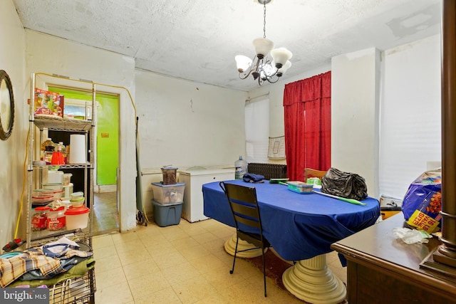 1625 6th St NW, Washington, DC 20001 - dining space featuring a chandelier and tile patterned floors