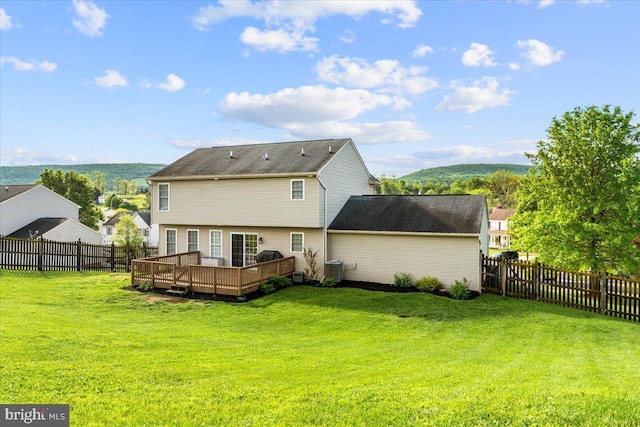 105 Bachtell Cir, Smithsburg, MD 21783 - rear view of property featuring a wooden deck and central AC